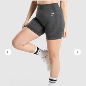 GymShark Vital Seamless Crop Top and Shorts Bundle- Charcoal Marl